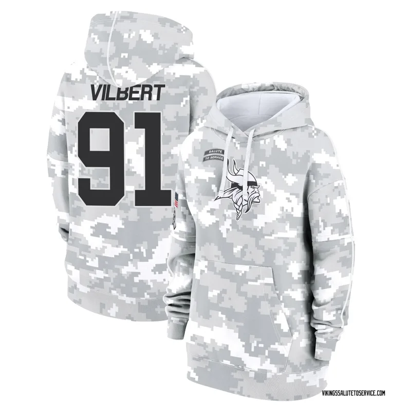 Women's Smith Vilbert Minnesota Vikings Camo Arctic 2024 Salute to Service Club Fleece Pullover Hoodie