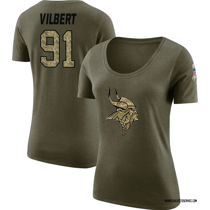 Women's Smith Vilbert Minnesota Vikings Legend Olive Salute to Service Scoop Neck T-Shirt