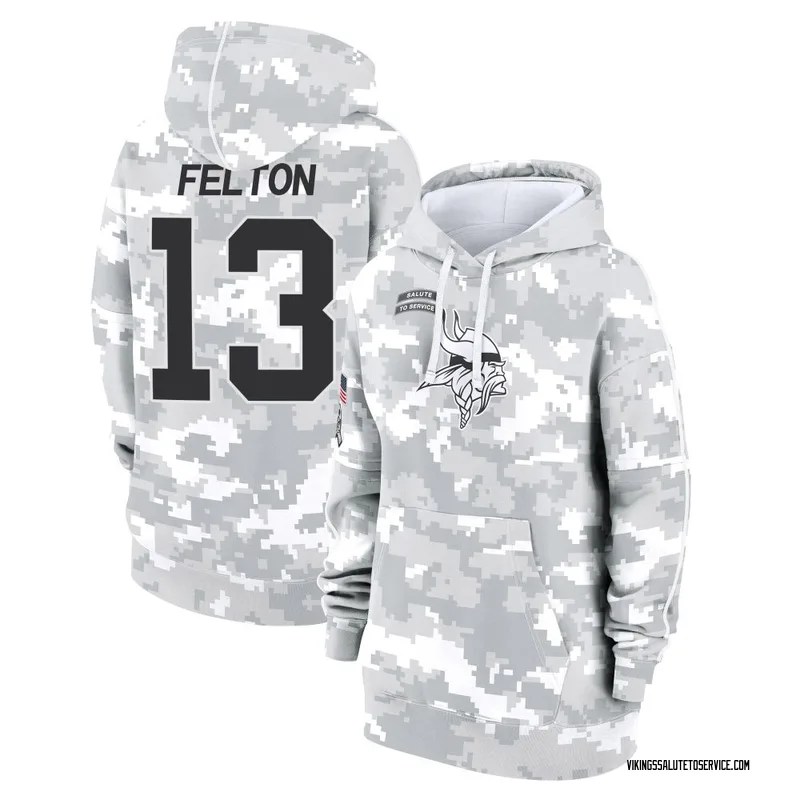 Women's Tai Felton Minnesota Vikings Camo Arctic 2024 Salute to Service Club Fleece Pullover Hoodie