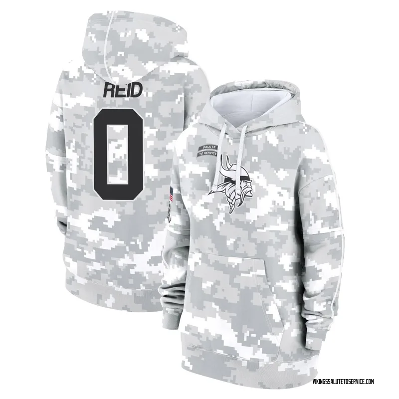 Women's Trevor Reid Minnesota Vikings Camo Arctic 2024 Salute to Service Club Fleece Pullover Hoodie