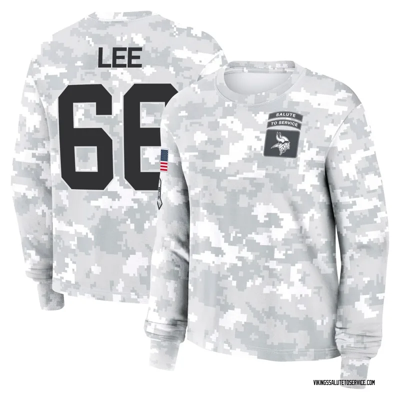 Women's Vershon Lee Minnesota Vikings Camo Arctic 2024 Salute to Service Long Sleeve T-Shirt