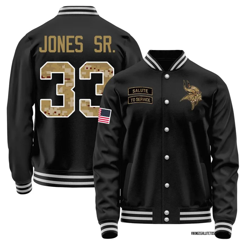 Youth Aaron Jones Sr. Minnesota Vikings Black Salute to Service Sideline Performance Jacket