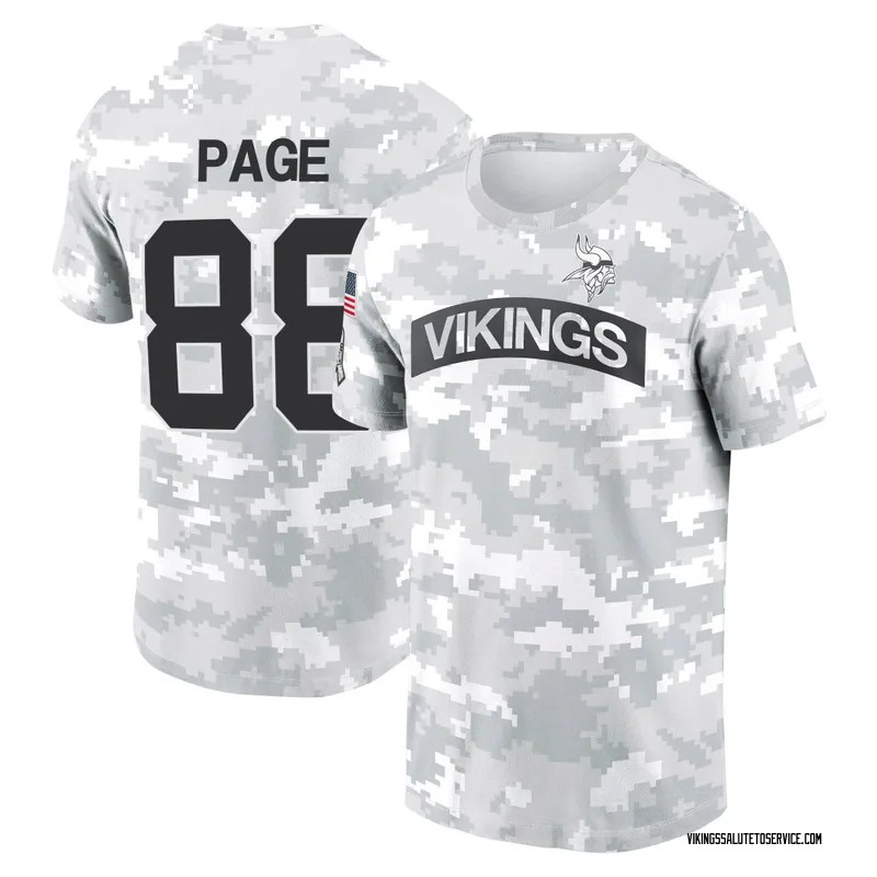 Youth Alan Page Minnesota Vikings Camo Arctic 2024 Salute to Service Performance T-Shirt
