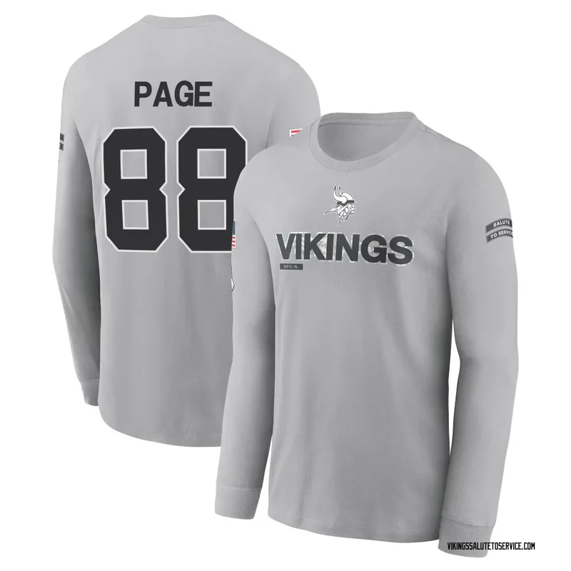 Youth Alan Page Minnesota Vikings Gray 2024 Salute to Service Long Sleeve T-Shirt