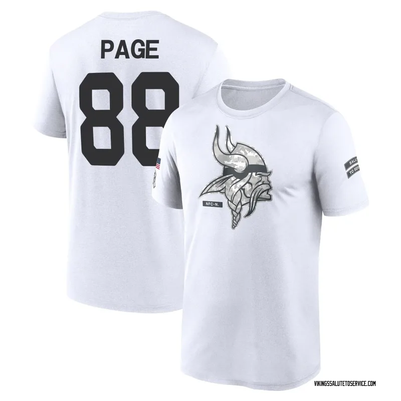 Youth Alan Page Minnesota Vikings Legend White 2024 Salute to Service Performance T-Shirt