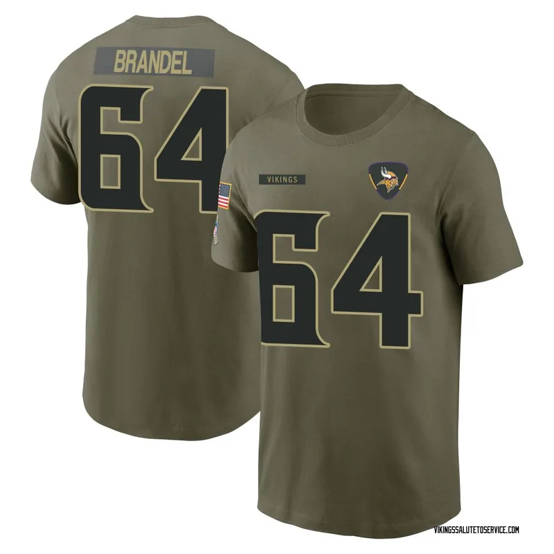 Youth Blake Brandel Minnesota Vikings Olive 2025 Salute to Service Name & Number T-Shirt