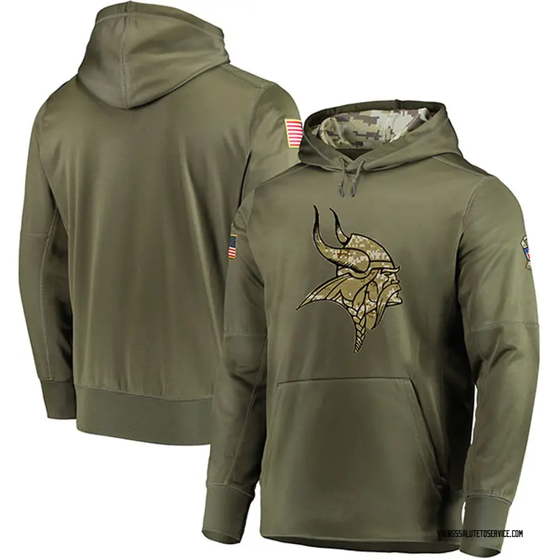 Youth Blank Minnesota Vikings Olive Salute to Service Pullover Hoodie