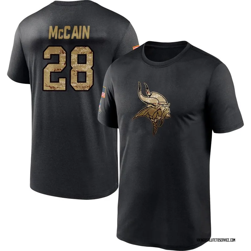 Youth Bobby McCain Minnesota Vikings Black 2020 Salute To Service Performance T-Shirt