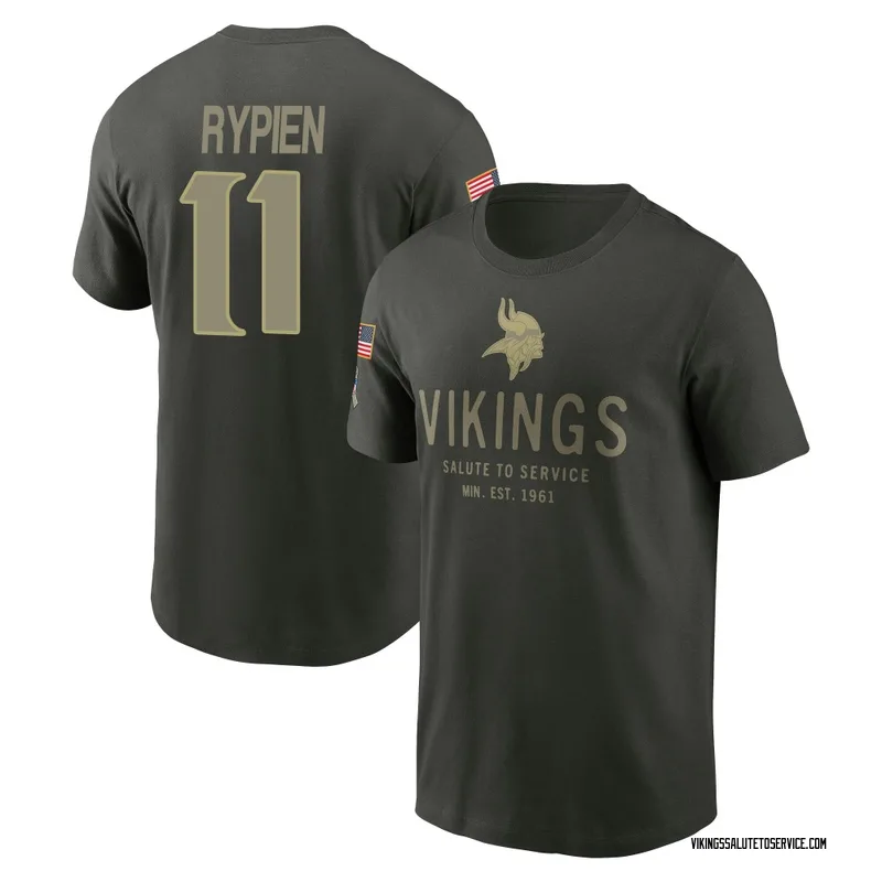Youth Brett Rypien Minnesota Vikings Green Forest/ 2025 Salute to Service Sideline Primary Edge T-Shirt