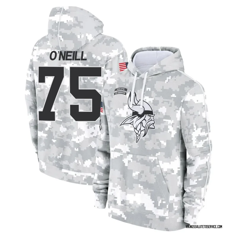 Youth Brian O'Neill Minnesota Vikings Camo Arctic 2024 Salute to Service Club Fleece Pullover Hoodie