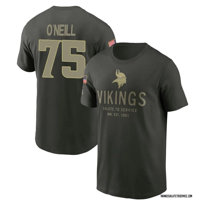 Youth Brian O'Neill Minnesota Vikings Green Forest/ 2025 Salute to Service Sideline Primary Edge T-Shirt