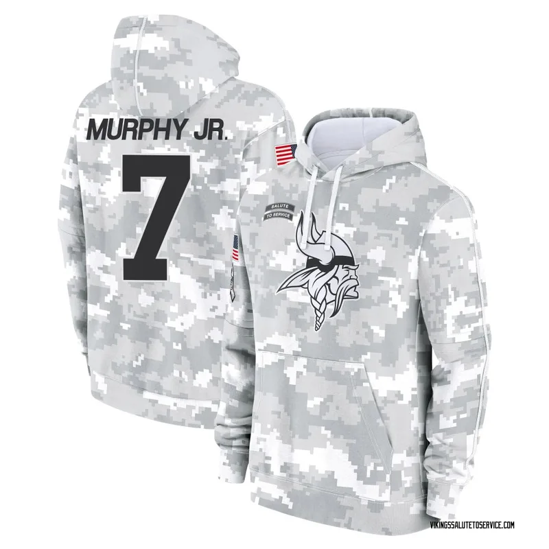 Youth Byron Murphy Jr. Minnesota Vikings Camo Arctic 2024 Salute to Service Club Fleece Pullover Hoodie