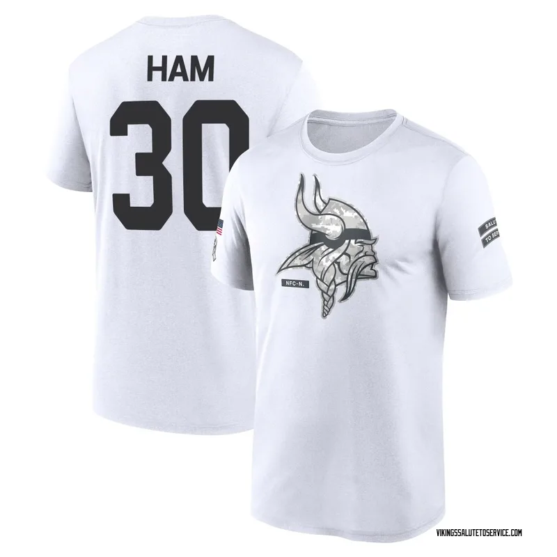 Youth C.J. Ham Minnesota Vikings Legend White 2024 Salute to Service Performance T-Shirt