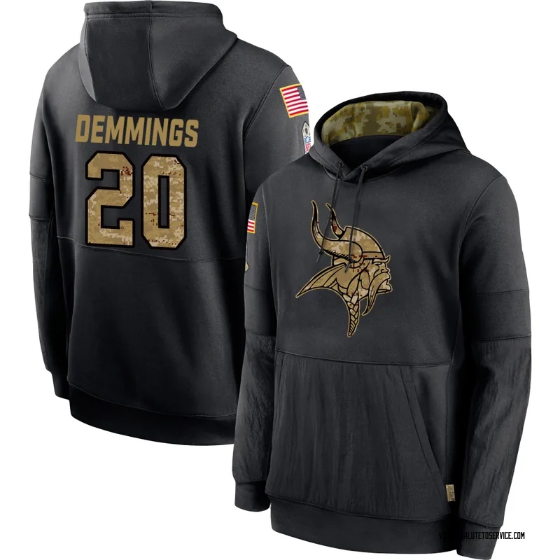 Youth Charles Demmings Minnesota Vikings Black 2020 Salute to Service Sideline Performance Pullover Hoodie