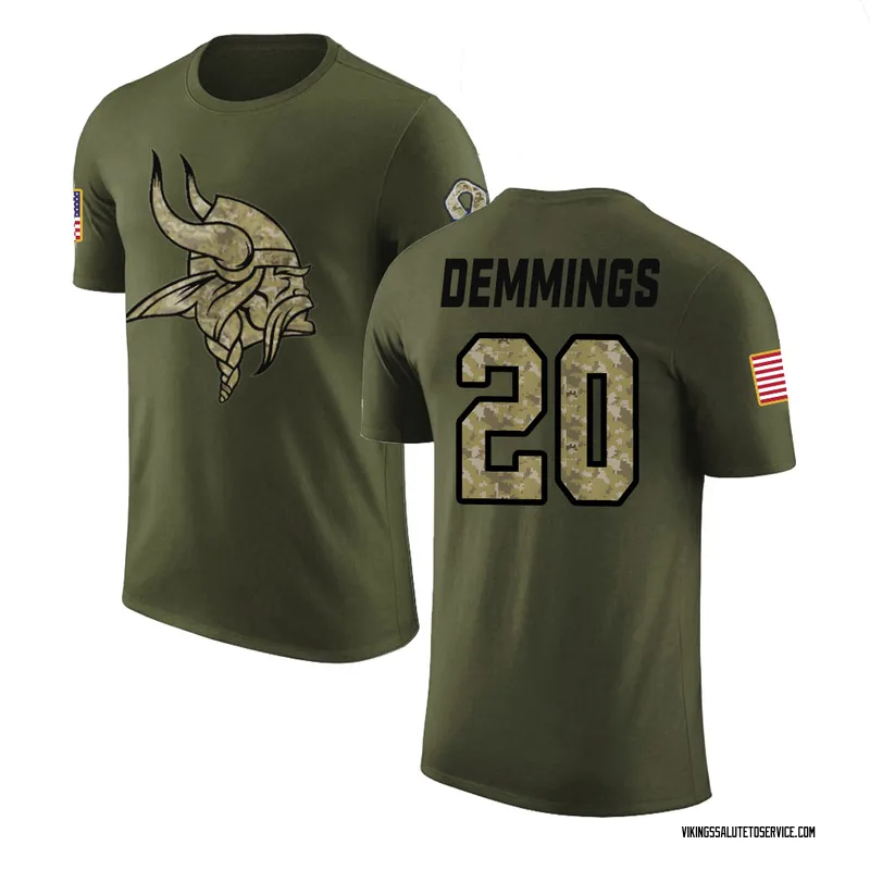 Youth Charles Demmings Minnesota Vikings Legend Olive Salute to Service T-Shirt