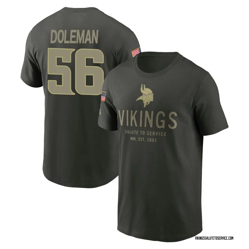 Youth Chris Doleman Minnesota Vikings Green Forest/ 2025 Salute to Service Sideline Primary Edge T-Shirt