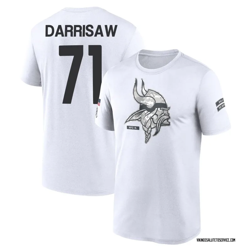 Youth Christian Darrisaw Minnesota Vikings Legend White 2024 Salute to Service Performance T-Shirt
