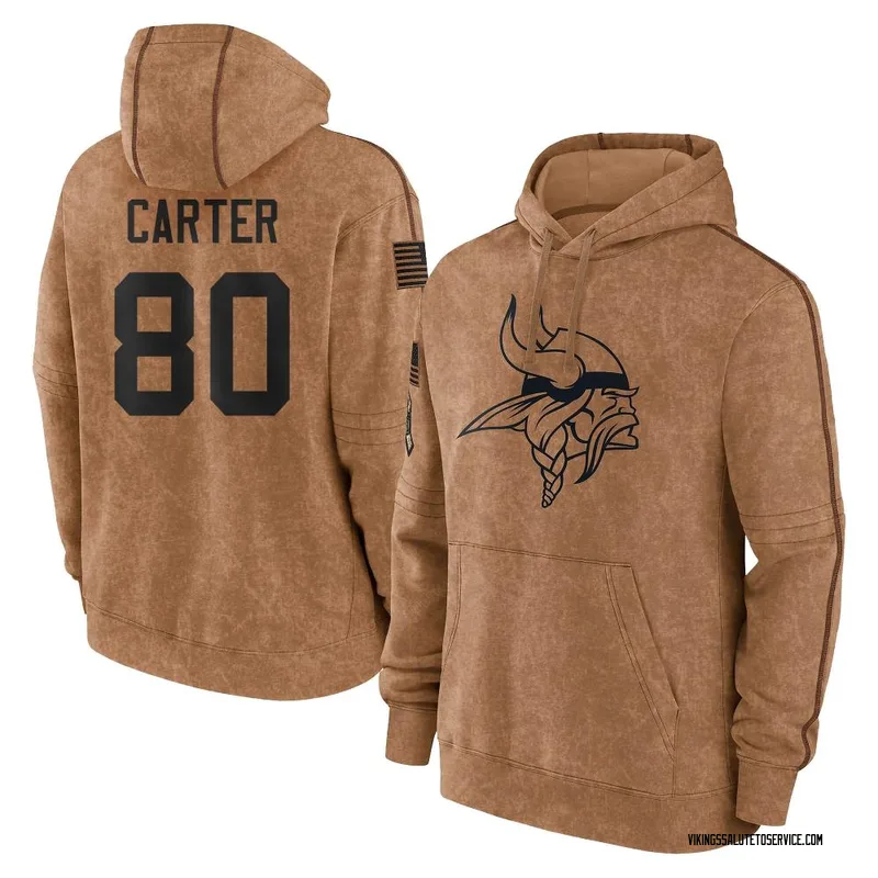 Youth Cris Carter Minnesota Vikings Brown 2023 Salute To Service Club Pullover Hoodie