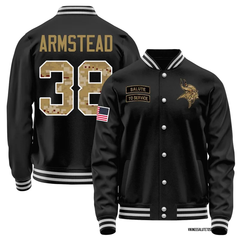 Youth Da'Veawn Armstead Minnesota Vikings Black Salute to Service Sideline Performance Jacket