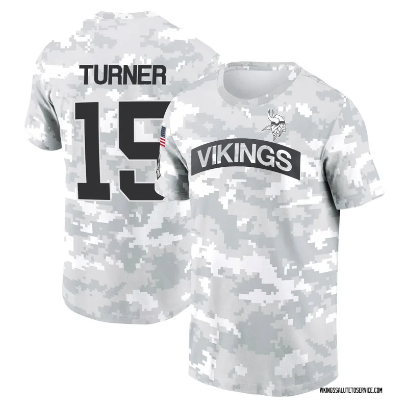 Youth Dallas Turner Minnesota Vikings Camo Arctic 2024 Salute to Service Performance T-Shirt