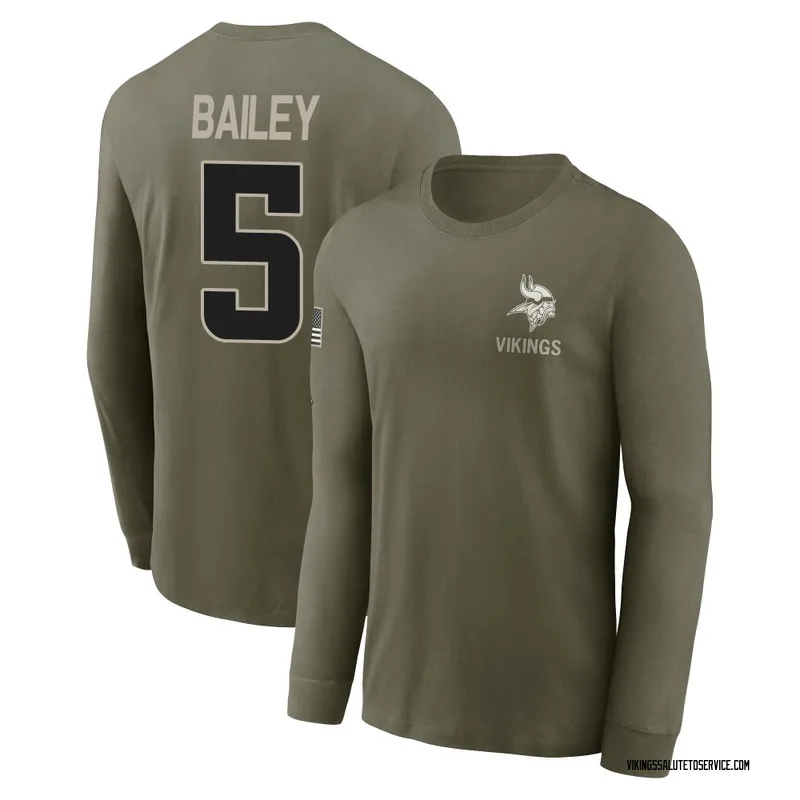 Youth Dan Bailey Minnesota Vikings Olive 2025 Salute to Service Sideline Long Sleeve T-Shirt