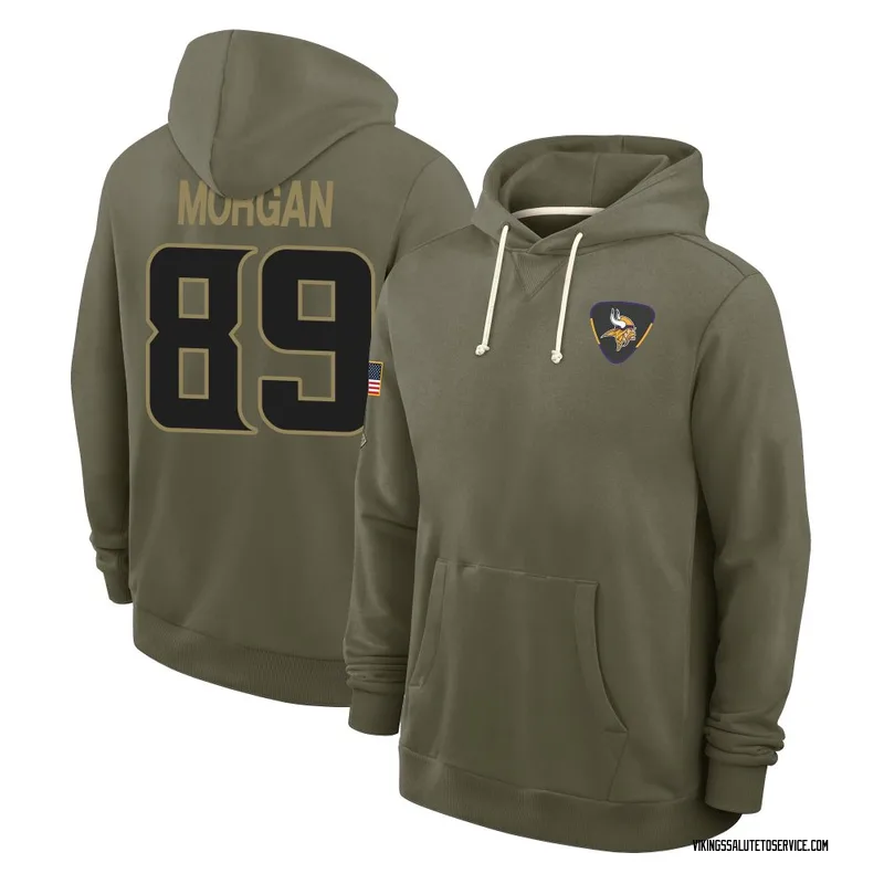 Youth David Morgan Minnesota Vikings Olive 2025 Salute to Service Hoodie