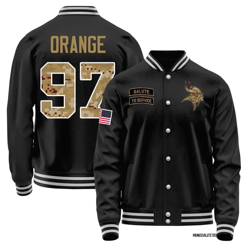 Youth Domonique Orange Minnesota Vikings Black Salute to Service Sideline Performance Jacket