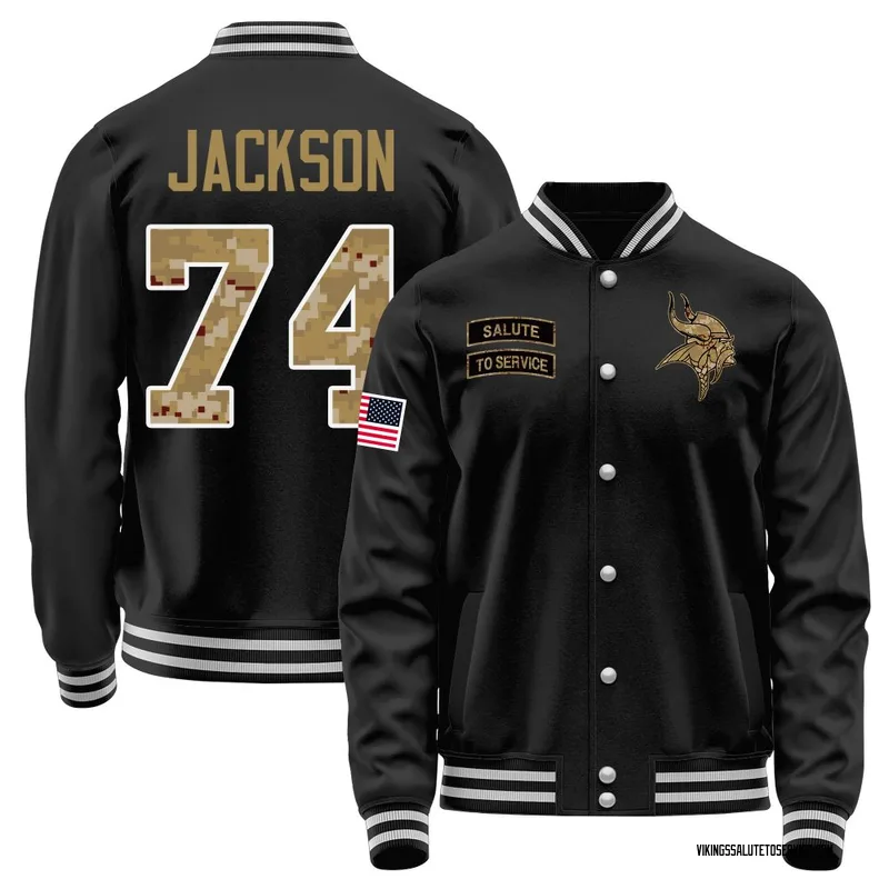 Youth Donovan Jackson Minnesota Vikings Black Salute to Service Sideline Performance Jacket