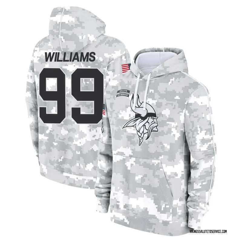 Youth Elijah Williams Minnesota Vikings Camo Arctic 2024 Salute to Service Club Fleece Pullover Hoodie