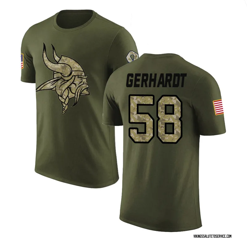 Youth Gavin Gerhardt Minnesota Vikings Legend Olive Salute to Service T-Shirt