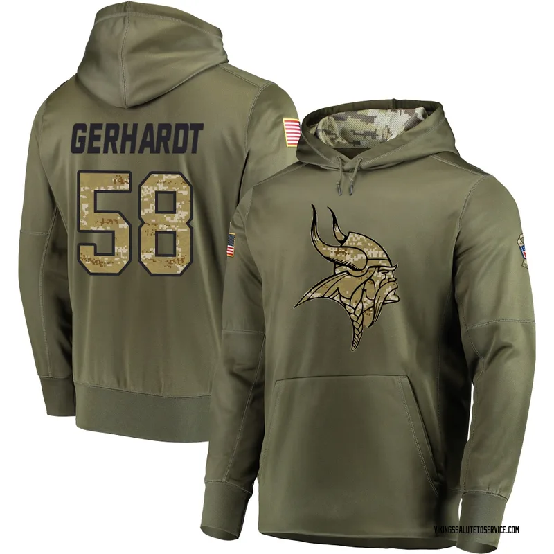 Youth Gavin Gerhardt Minnesota Vikings Olive Salute to Service Pullover Hoodie