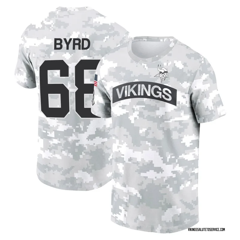 Youth Henry Byrd Minnesota Vikings Camo Arctic 2024 Salute to Service Performance T-Shirt