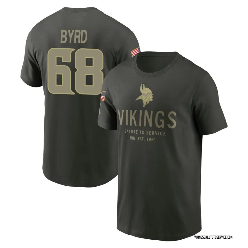 Youth Henry Byrd Minnesota Vikings Green Forest/ 2025 Salute to Service Sideline Primary Edge T-Shirt