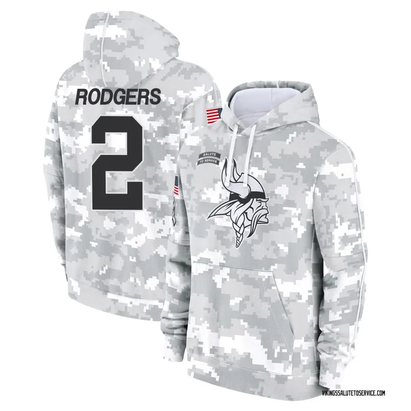 Youth Isaiah Rodgers Minnesota Vikings Camo Arctic 2024 Salute to Service Club Fleece Pullover Hoodie