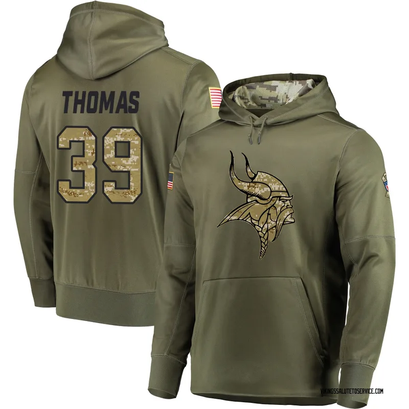 Youth Jacob Thomas Minnesota Vikings Olive Salute to Service Pullover Hoodie