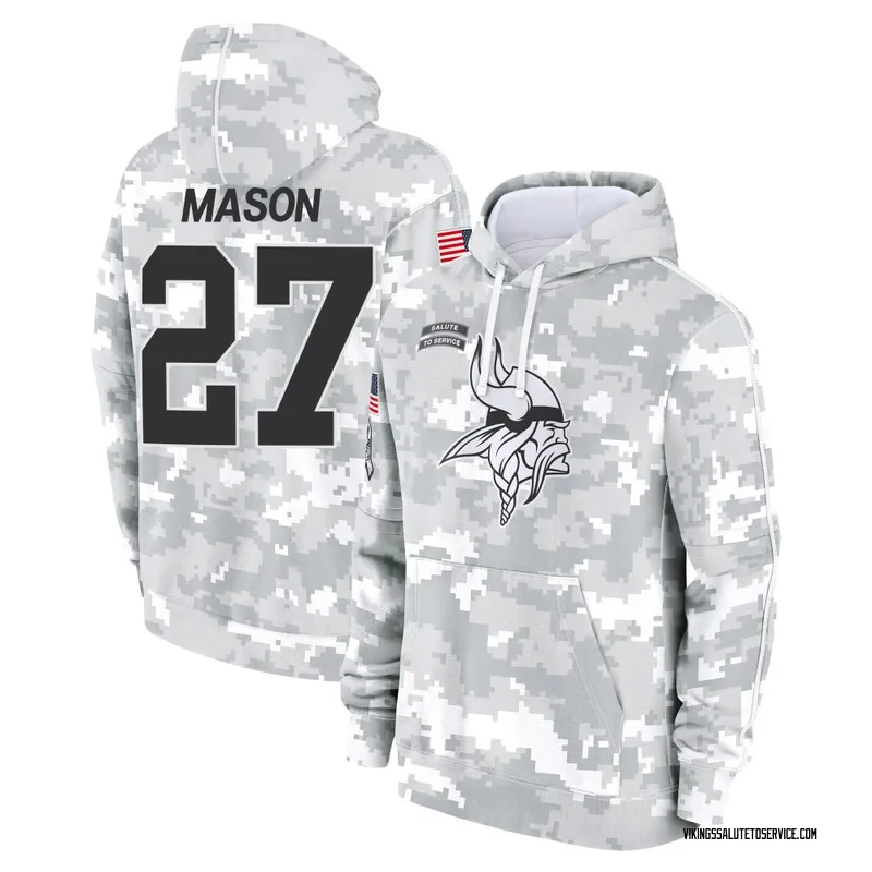 Youth Jordan Mason Minnesota Vikings Camo Arctic 2024 Salute to Service Club Fleece Pullover Hoodie