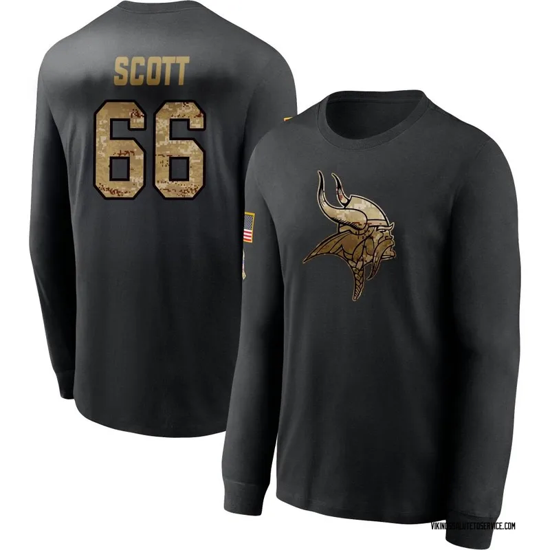Youth Jordon Scott Minnesota Vikings Black 2020 Salute To Service Sideline Performance Long Sleeve T-Shirt