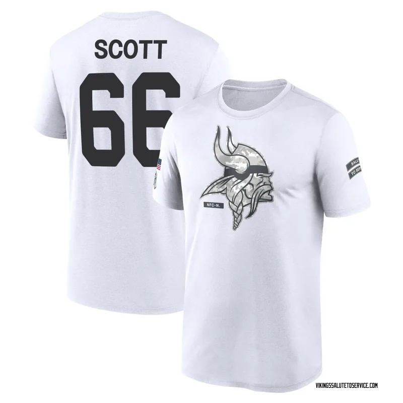 Youth Jordon Scott Minnesota Vikings Legend White 2024 Salute to Service Performance T-Shirt