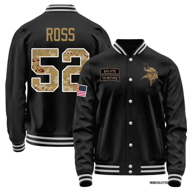 Youth Josh Ross Minnesota Vikings Black Salute to Service Sideline Performance Jacket