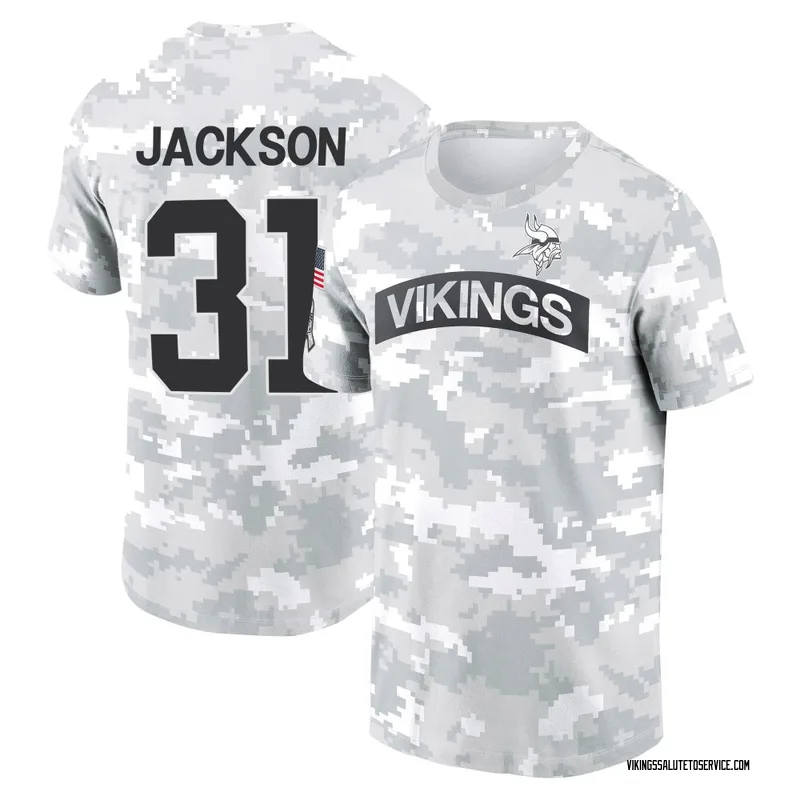 Youth Khyree Jackson Minnesota Vikings Camo Arctic 2024 Salute to Service Performance T-Shirt
