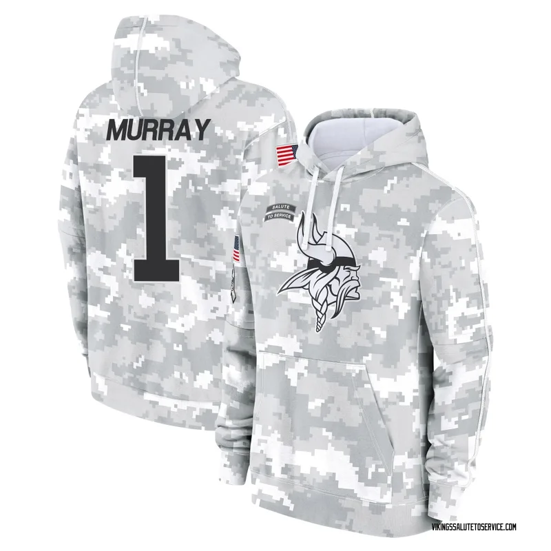 Youth Kyler Murray Minnesota Vikings Camo Arctic 2024 Salute to Service Club Fleece Pullover Hoodie