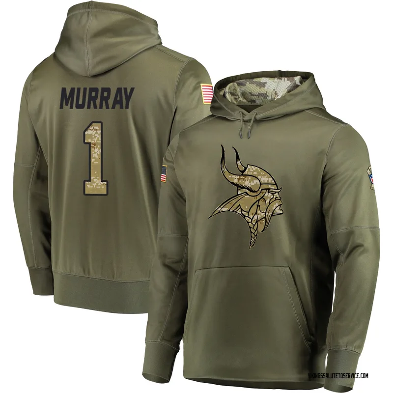 Youth Kyler Murray Minnesota Vikings Olive Salute to Service Pullover Hoodie