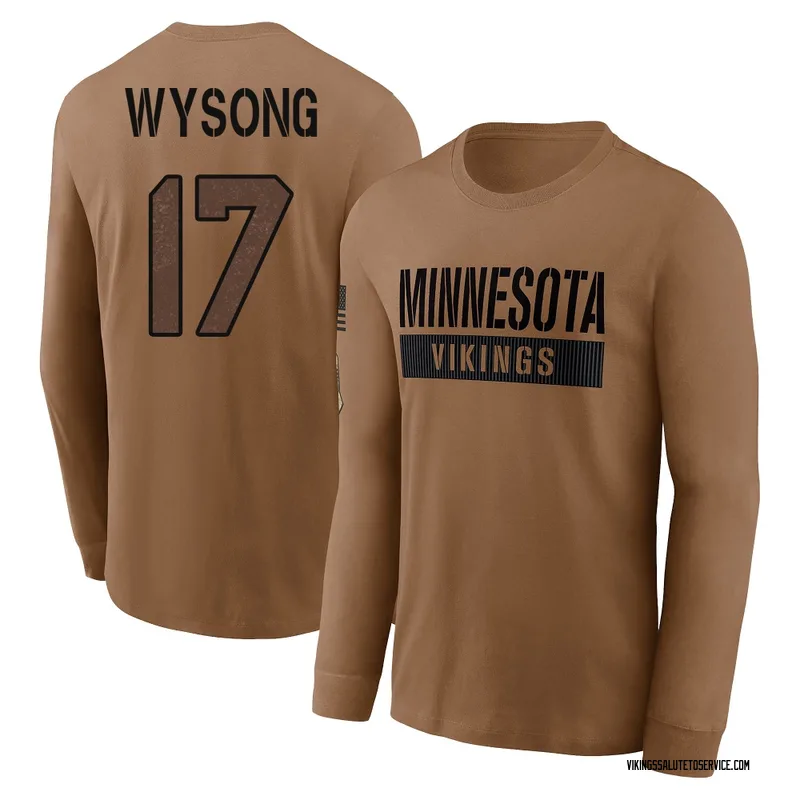Youth Luke Wysong Minnesota Vikings Brown 2023 Salute To Service Long Sleeve T-Shirt