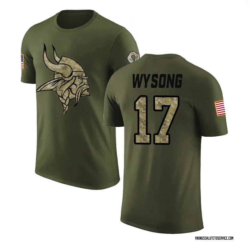 Youth Luke Wysong Minnesota Vikings Legend Olive Salute to Service T-Shirt