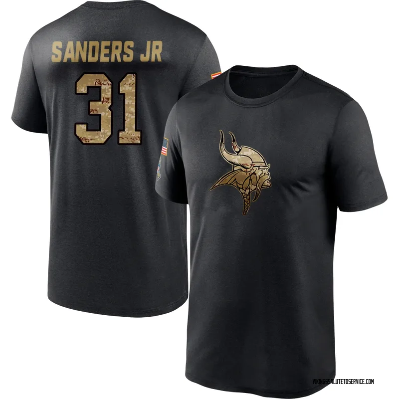 Youth Marcus Sanders Jr. Minnesota Vikings Black 2020 Salute To Service Performance T-Shirt