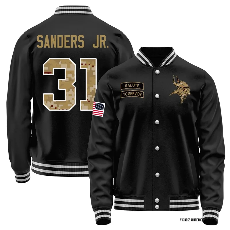 Youth Marcus Sanders Jr. Minnesota Vikings Black Salute to Service Sideline Performance Jacket