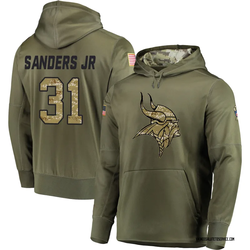 Youth Marcus Sanders Jr. Minnesota Vikings Olive Salute to Service Pullover Hoodie