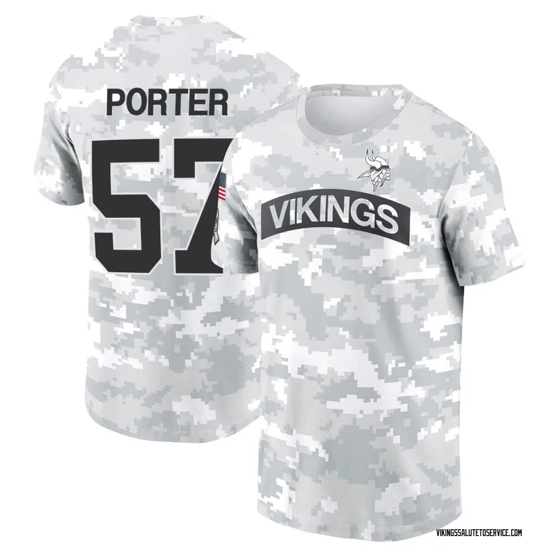 Youth Owen Porter Minnesota Vikings Camo Arctic 2024 Salute to Service Performance T-Shirt