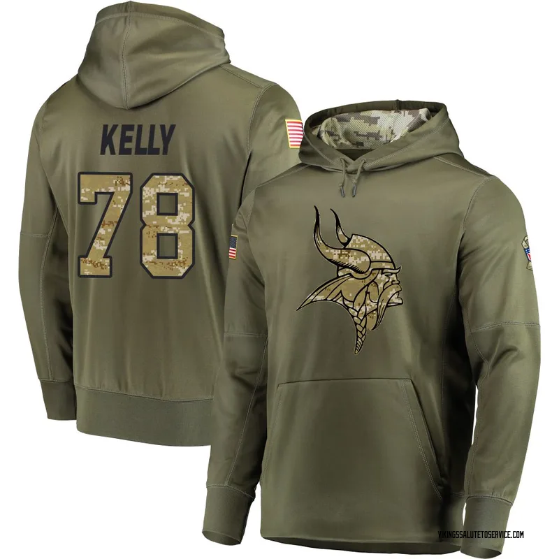 Youth Ryan Kelly Minnesota Vikings Olive Salute to Service Pullover Hoodie