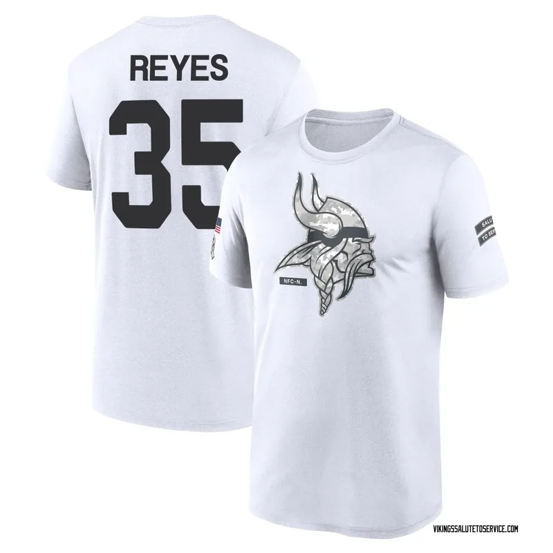Youth Sammis Reyes Minnesota Vikings Legend White 2024 Salute to Service Performance T-Shirt